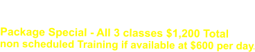 The 1 day Adjuster class is $400  The 2 day Xactimate class is $600 Package Special - All 3 classes $1,200 Total non scheduled Training if available at $600 per day.